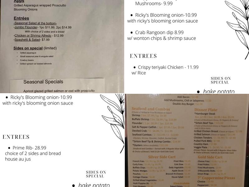 Copper Mine Grill Menu