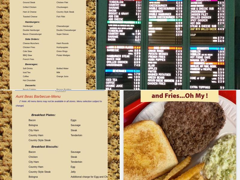Aunt Bea's BBQ of Independence Menu