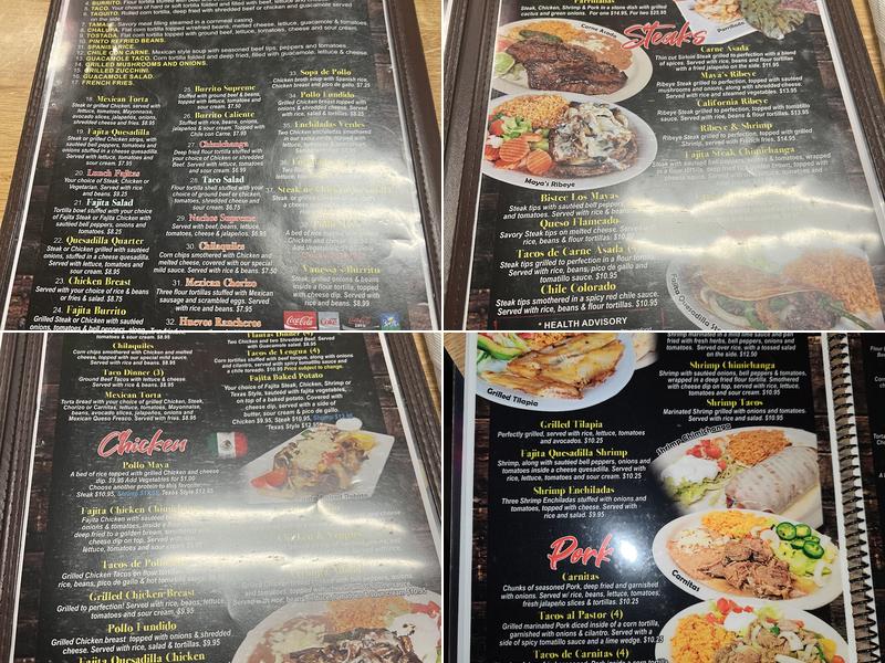 Los Maya's Prattville Menu