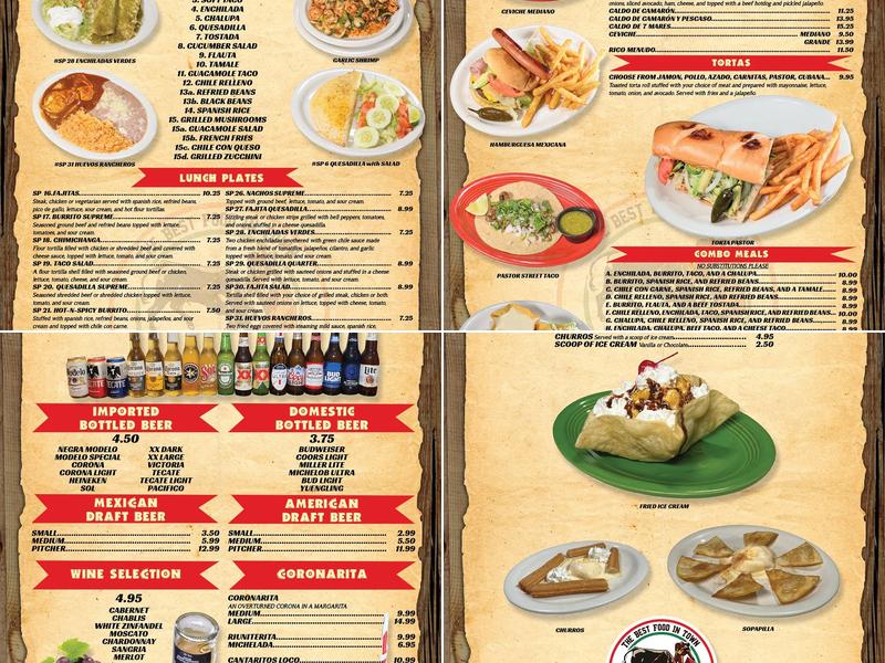 Los Toreros Mexican Grill Menu