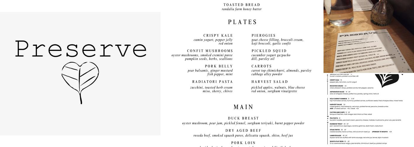 Preserve Menu