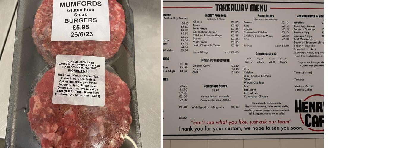 Henry’s Cafe Menu