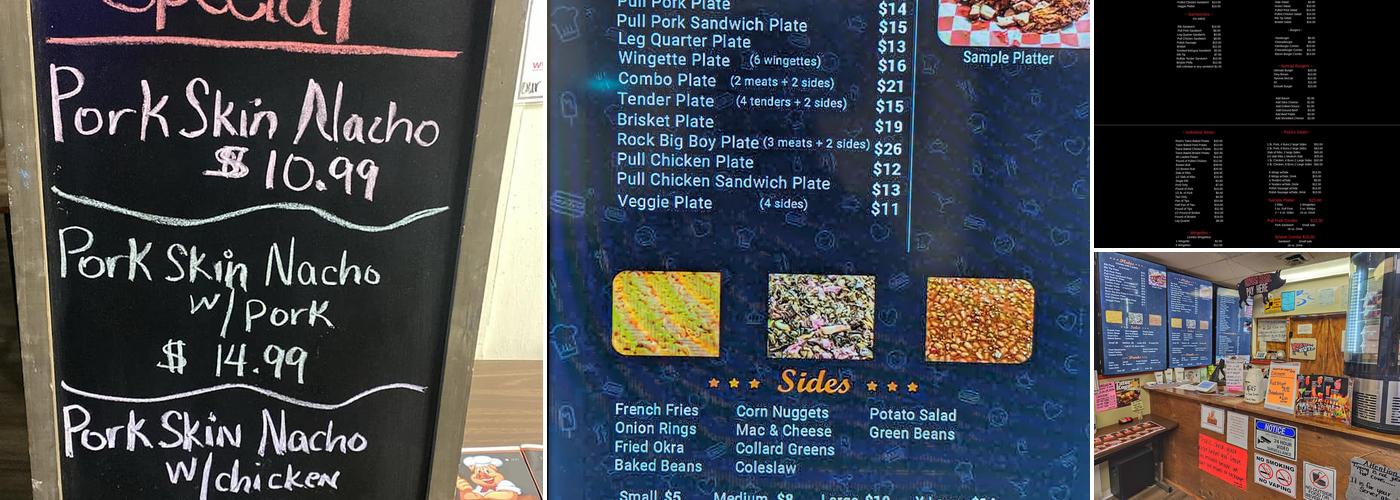 Rock's Famous BBQ Menu