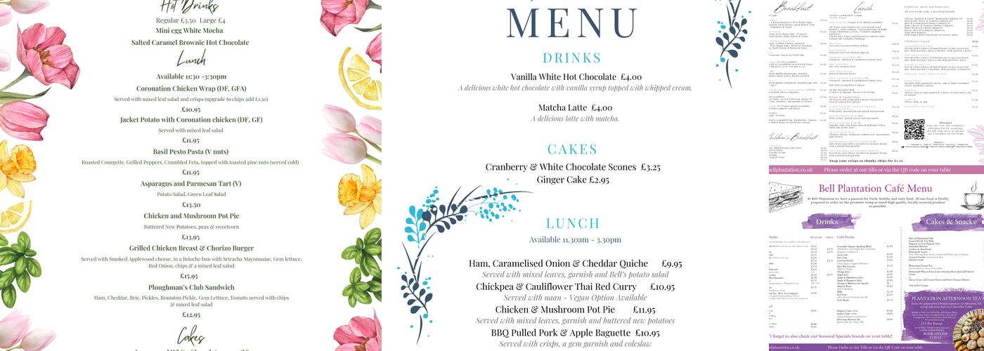 Bell Plantation Café Menu