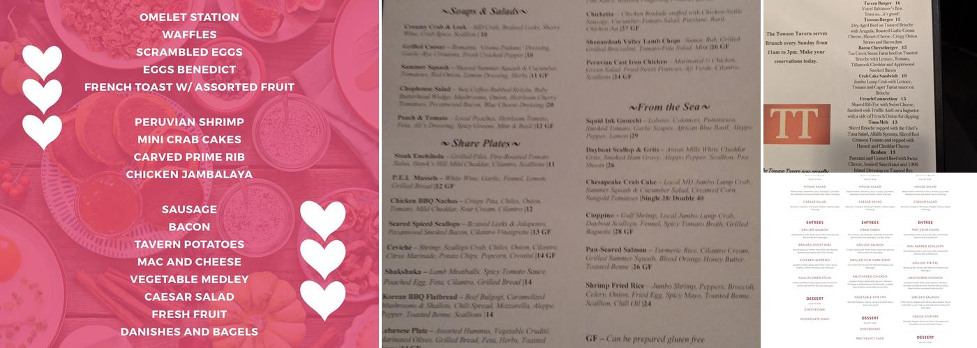 Towson Tavern Menu