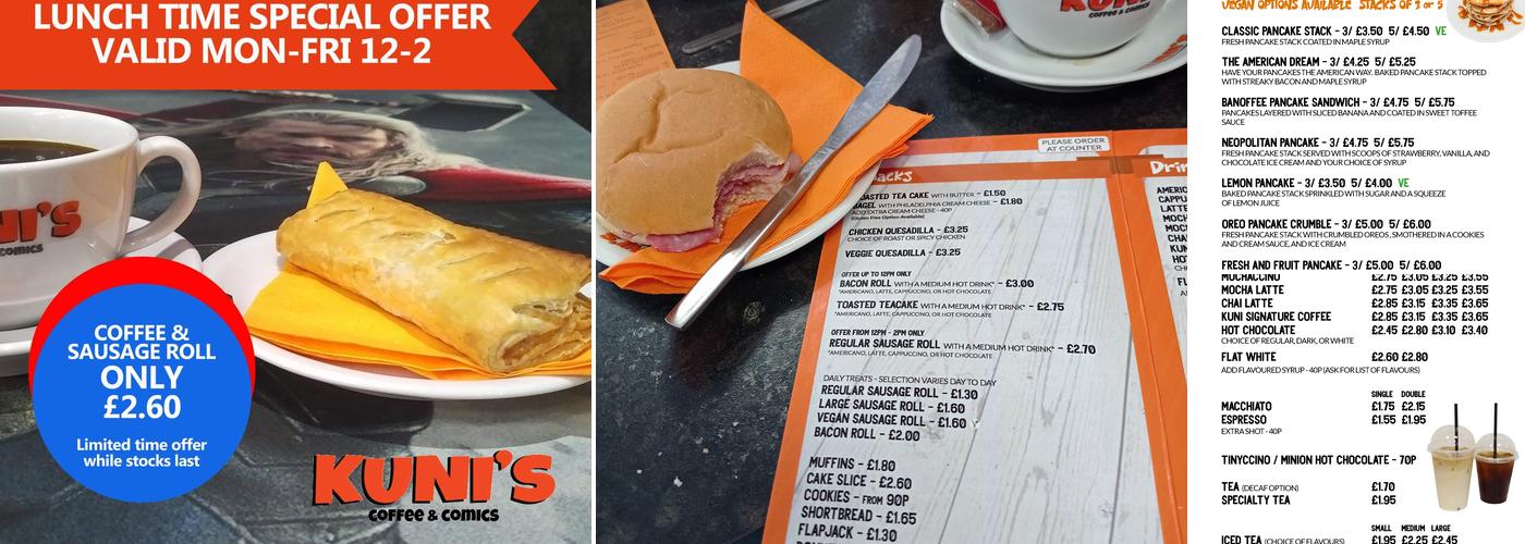 Kuni's Coffee and Comics Menu