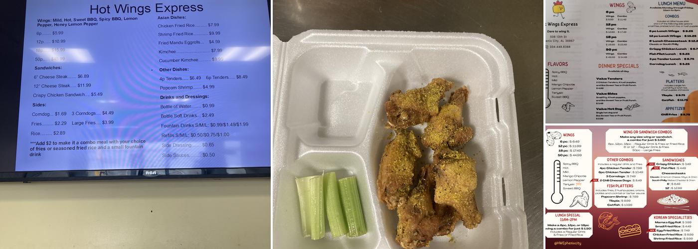 Hot Wings Express Menu