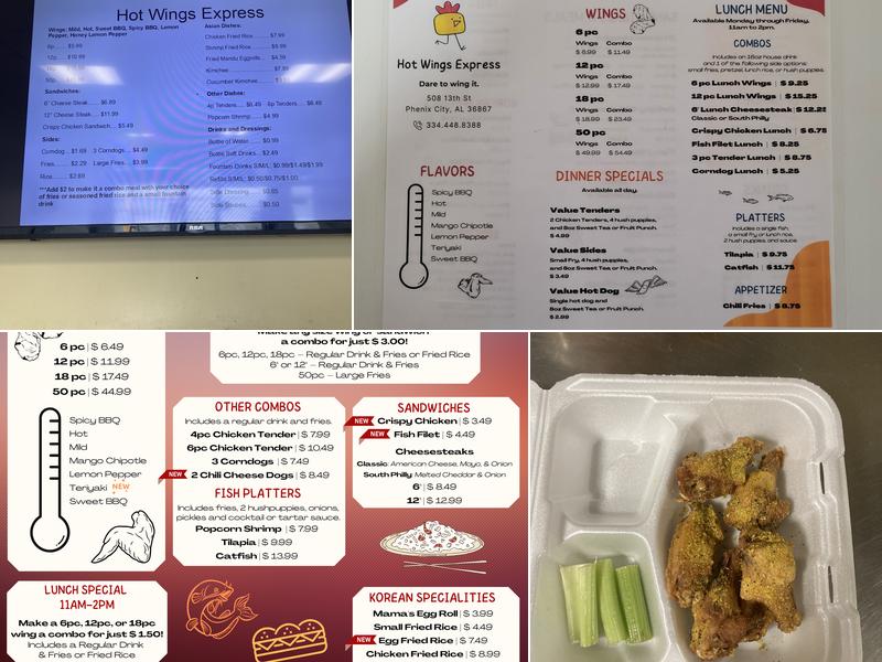 Hot Wings Express Menu