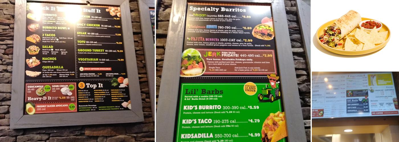 Barberitos Menu