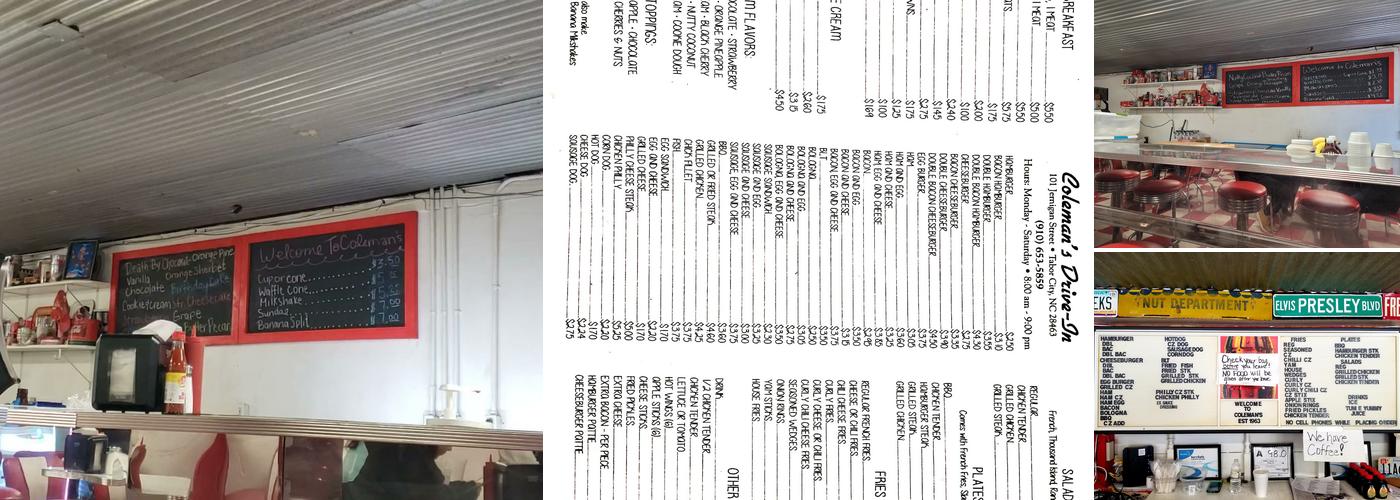 Coleman's Drive-In Menu