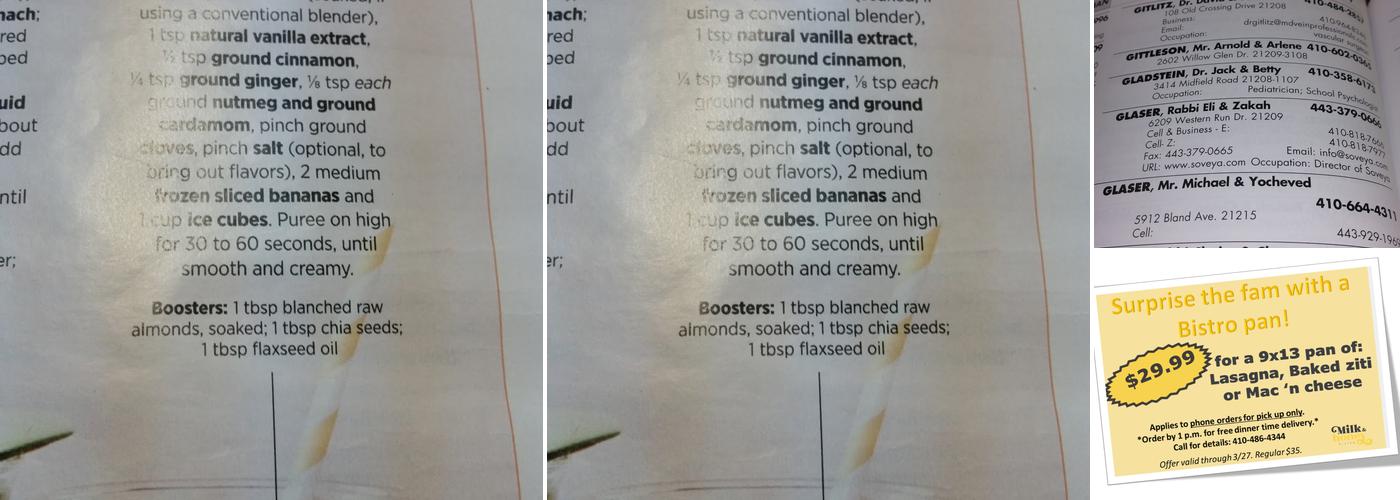 Milk & Honey Bistro Restaurant and Catering Menu