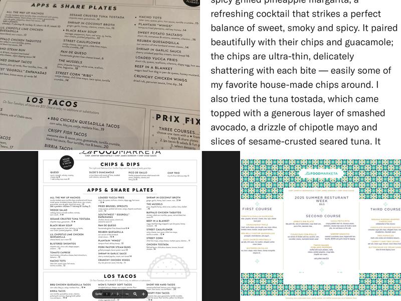 La Food Marketa Menu