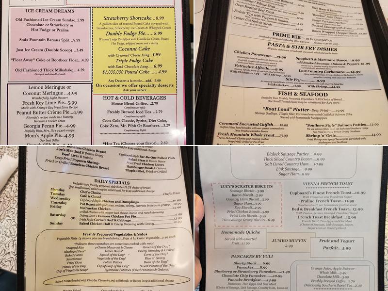 Cupboard Cafe & Gifts Menu