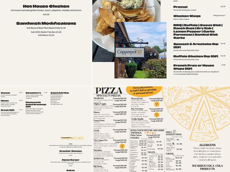 The Copper Pot Menu