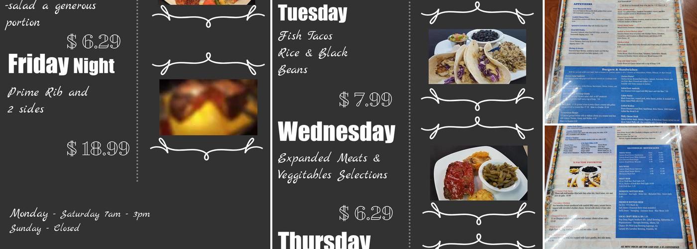 The X-Factor Restaurant Menu