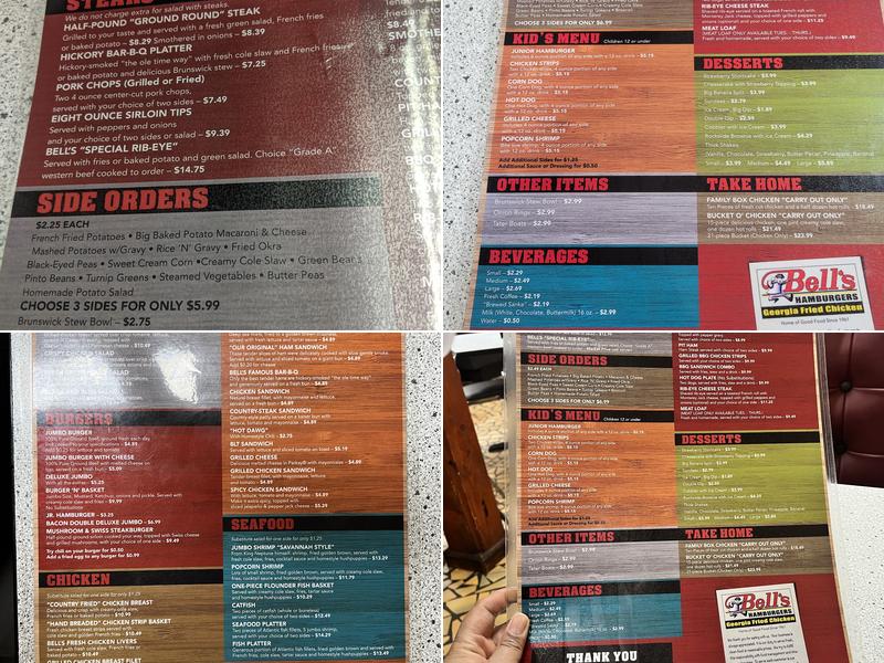 Bell's Drive-In Restaurant Menu