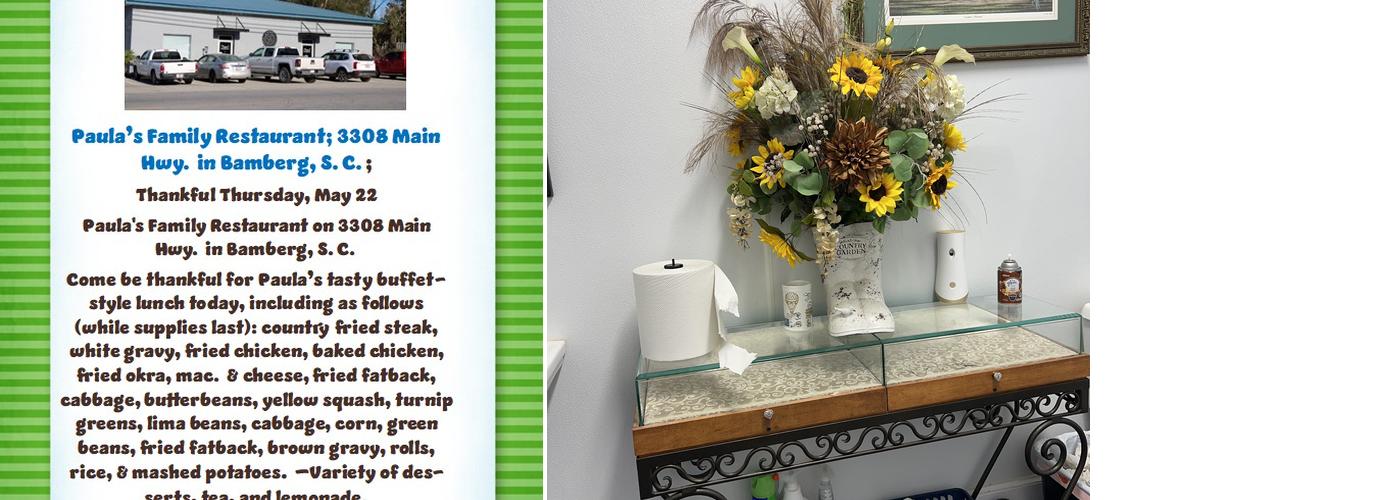 Rusty & Paula's Restaurant Menu