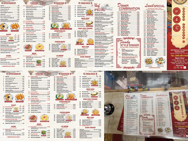 Hunan Garden 2 Menu