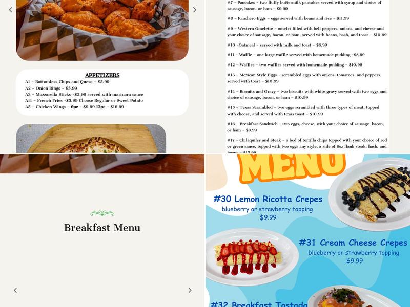 Homestyle Pizzeria Menu