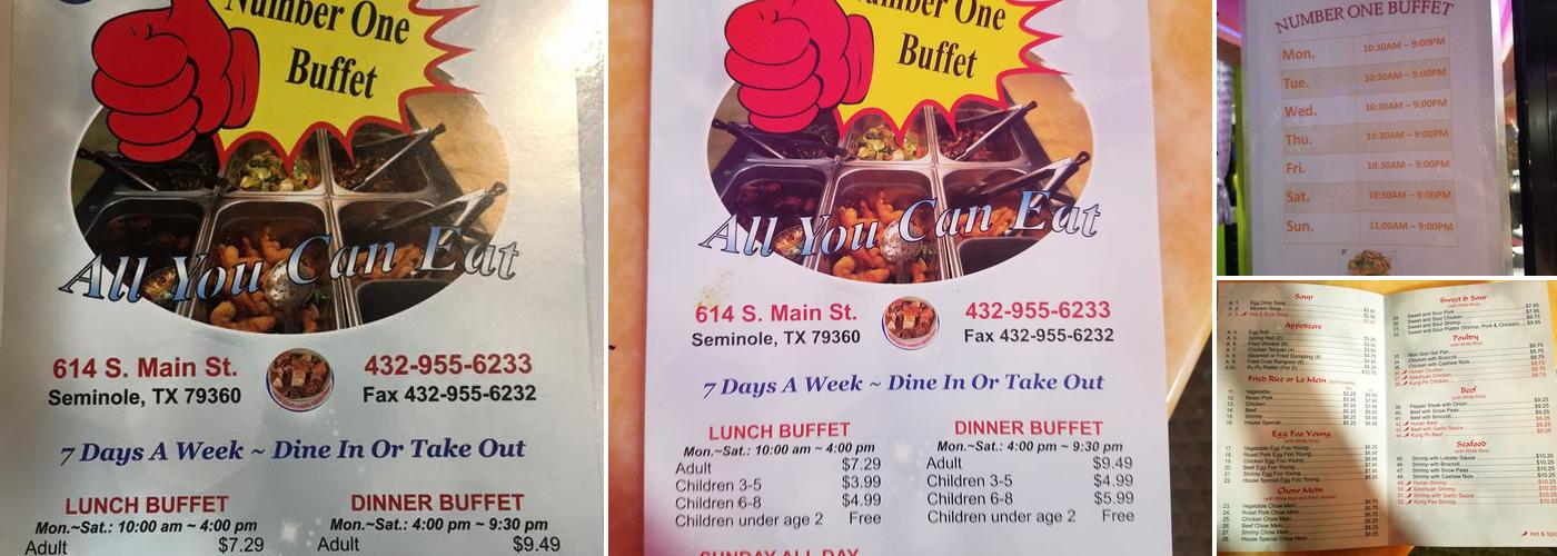 NUMBER ONE BUFFET Menu