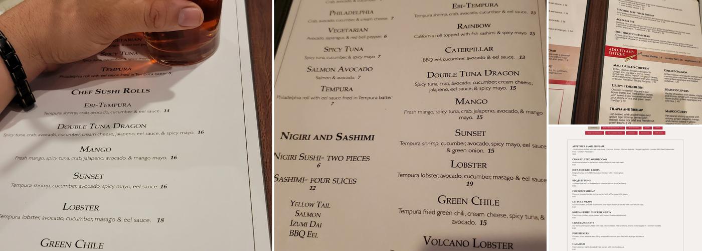 Pacific Rim Menu