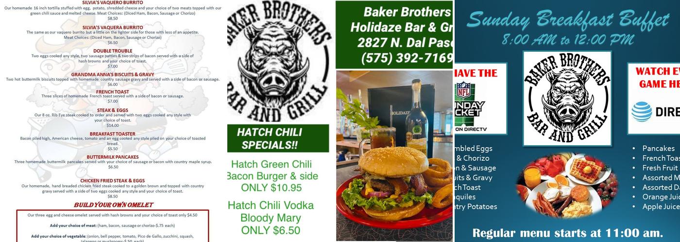Baker Brothers Bar & Grill Menu
