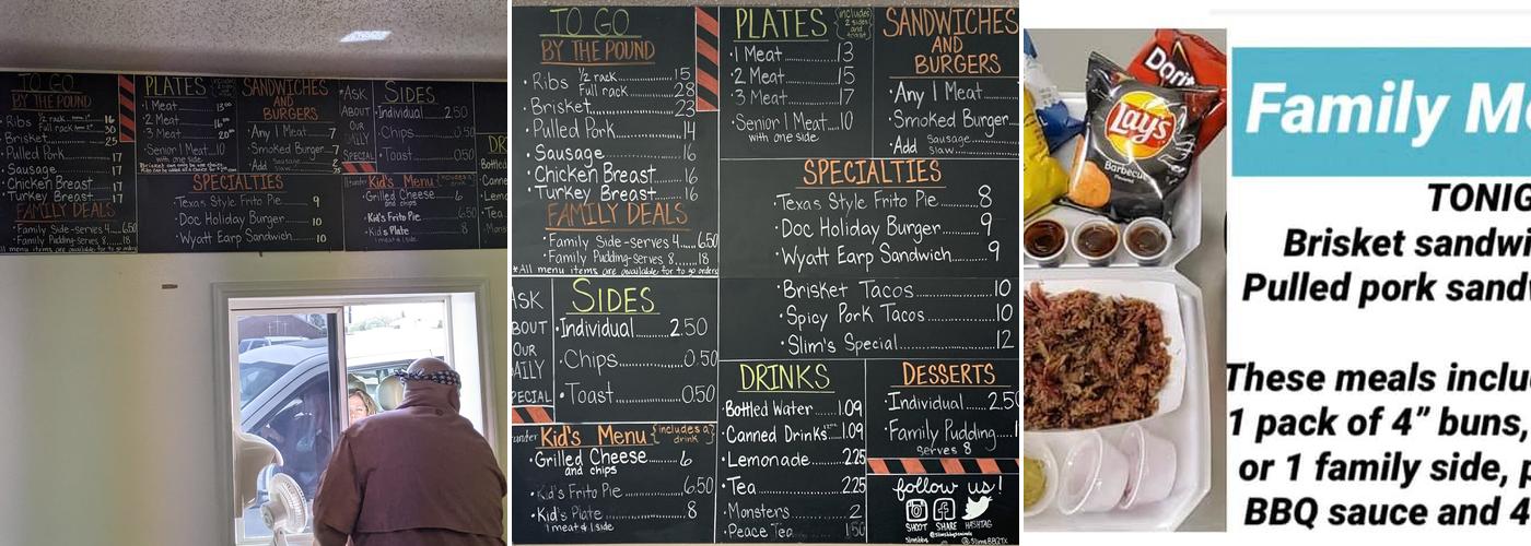 Slim's BBQ Menu