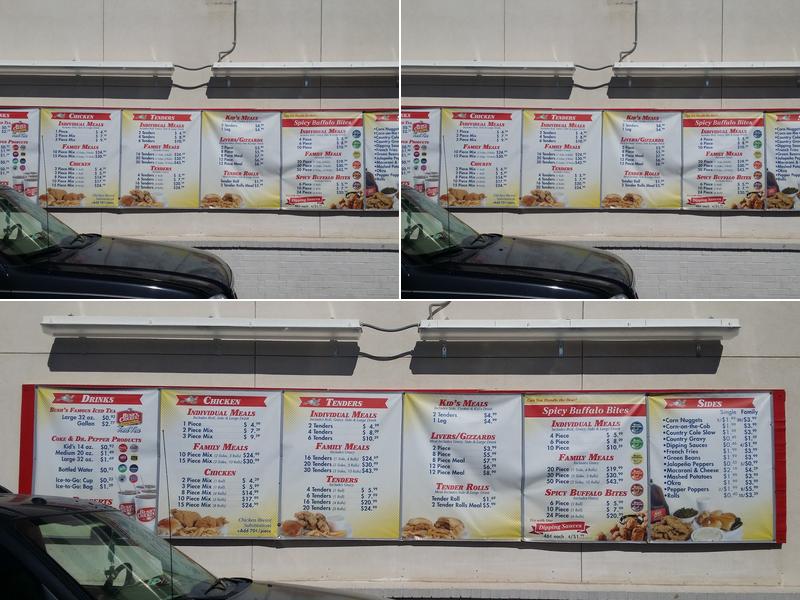 Bush's Chicken Menu