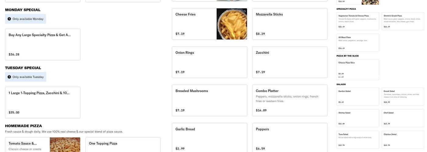 Dimitri's Restaurant & Carry Out Menu