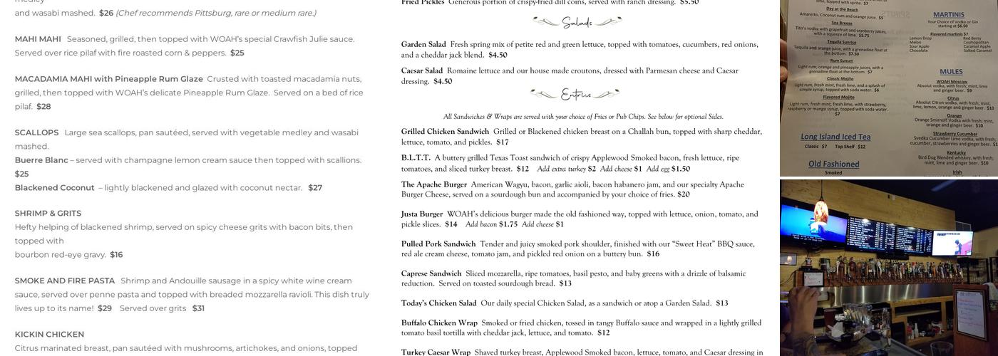 White Oak Ale House Menu