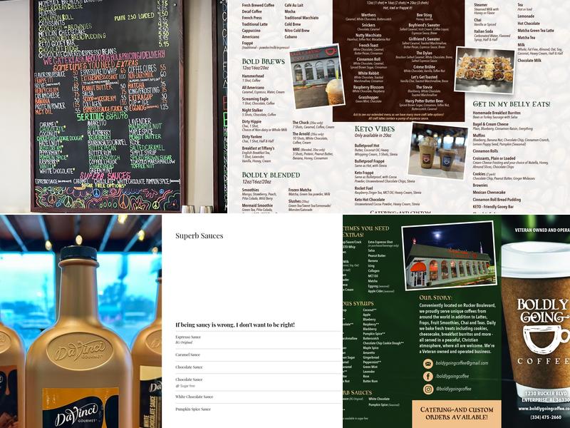 Boldly Going Coffee Shop Menu