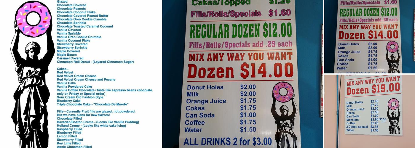 Downtown Donuts Menu