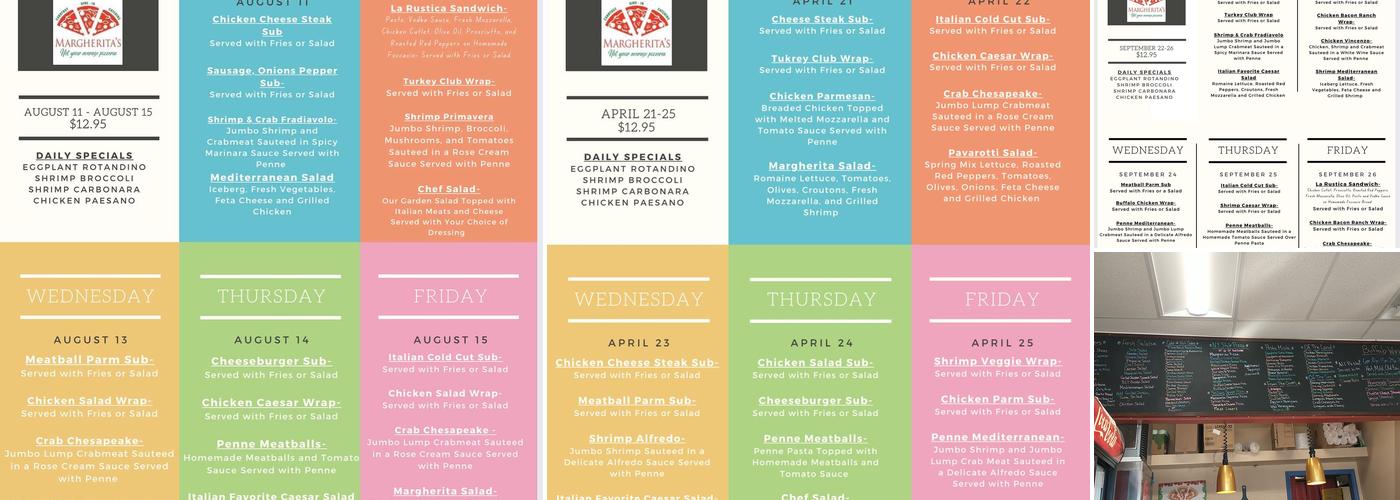 Margherita Pizza Of Kingsville Menu