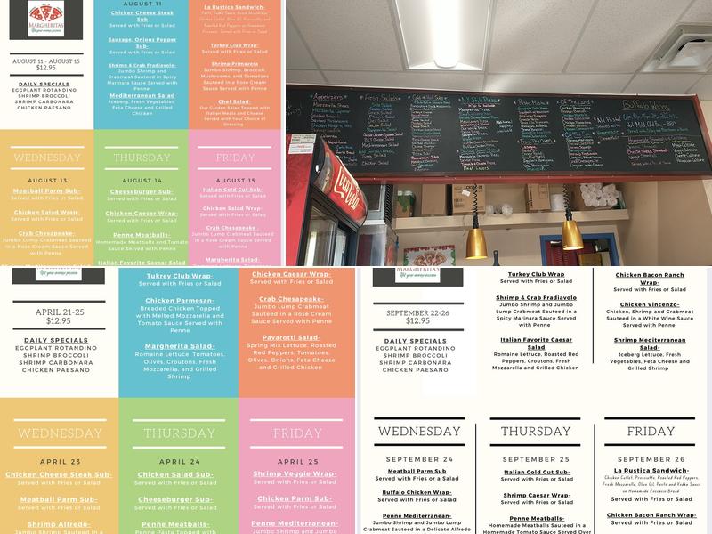 Margherita Pizza Of Kingsville Menu