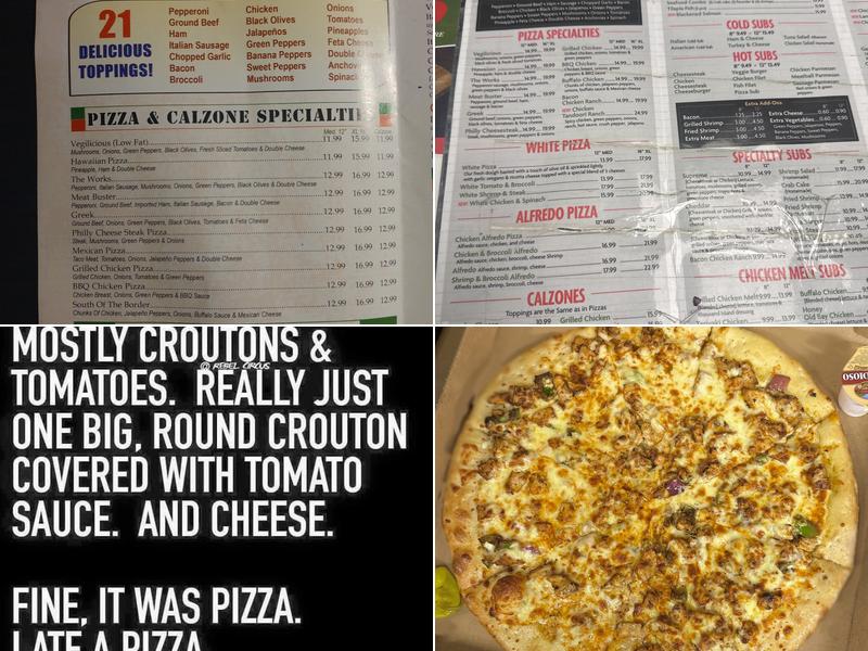 Venus Pizza Menu