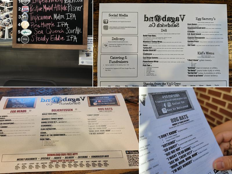 Vagabond Sandwich Company Menu
