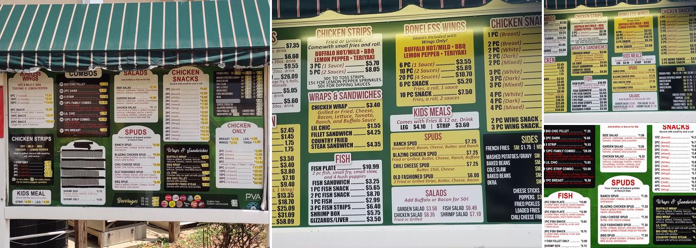 Big Chic Menu