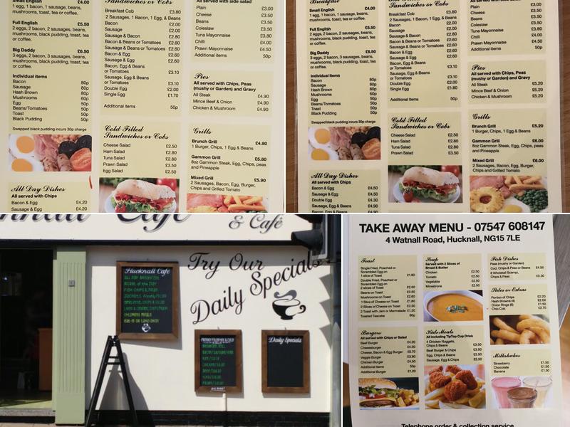 Hucknall Cafe & Coffee Shop Menu
