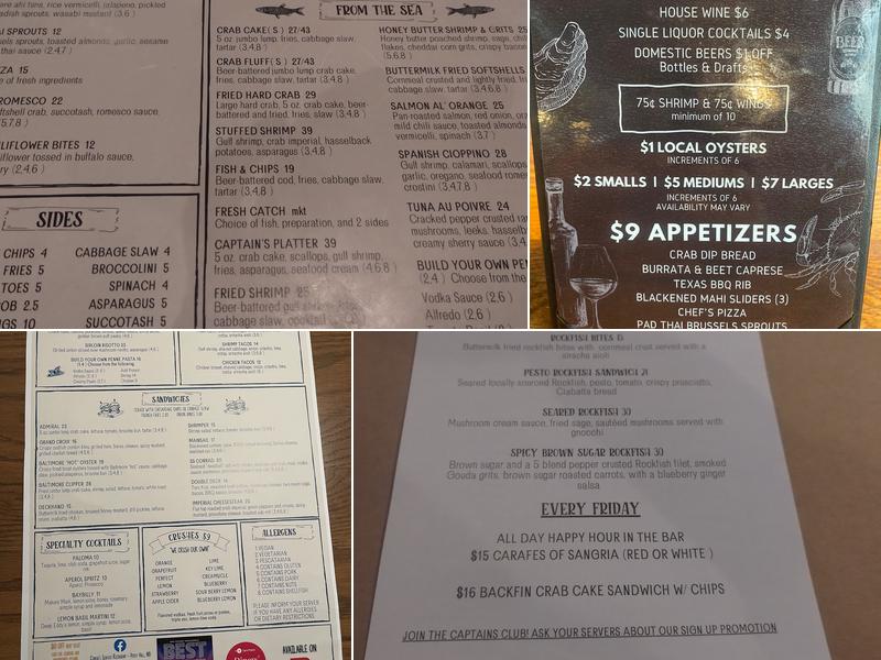 Conrad's Seafood Restaurant Menu