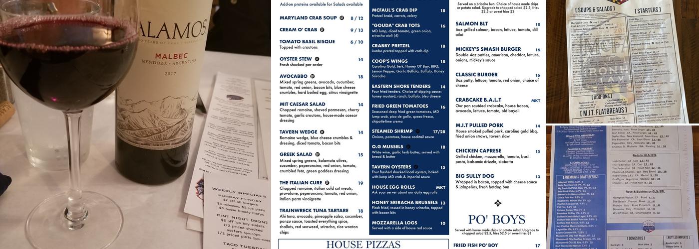 McFaul's Ironhorse Tavern Menu