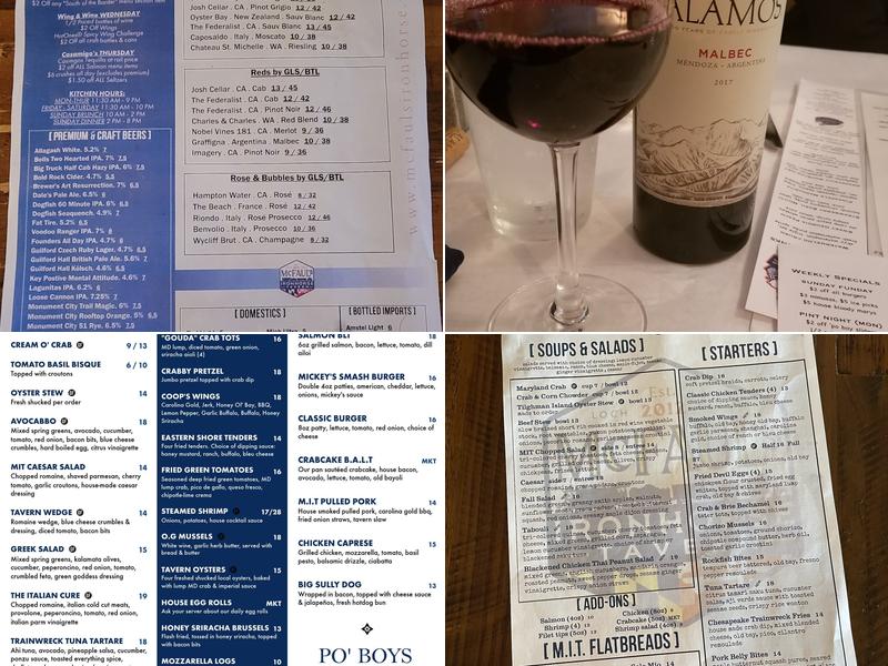 McFaul's Ironhorse Tavern Menu