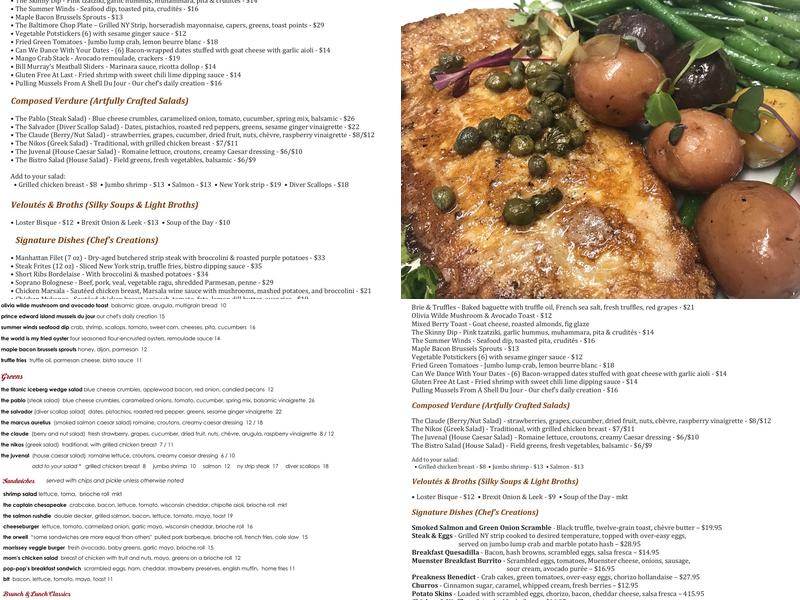 Bread & Circuses Bistro & Bar Menu