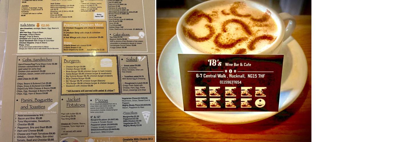 T8s Wine Bar&cafe Menu