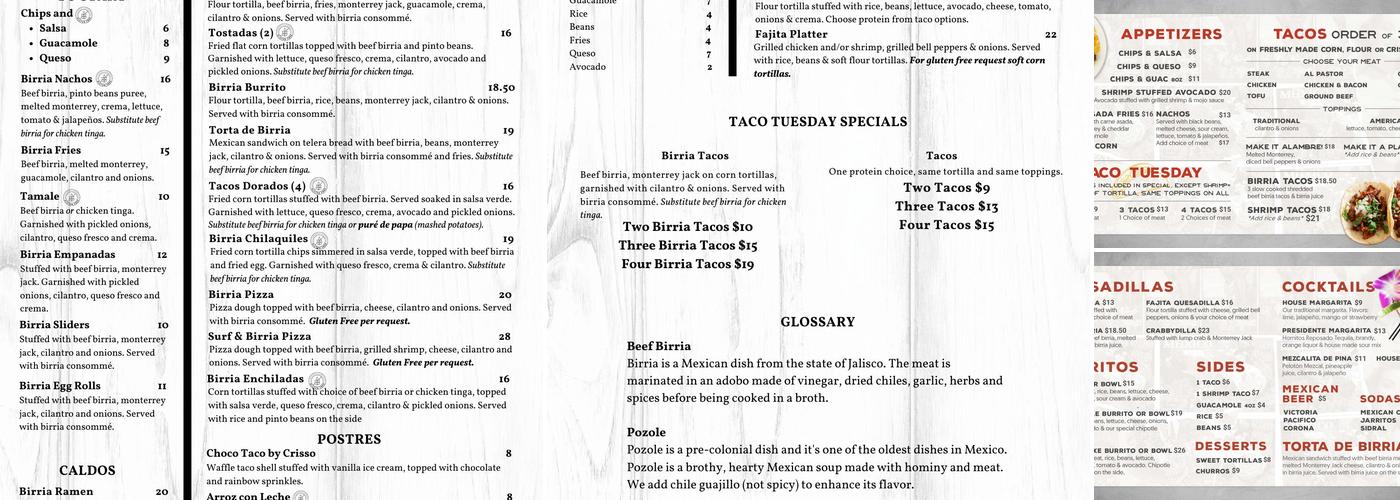 Taco Love Grill Inc Menu