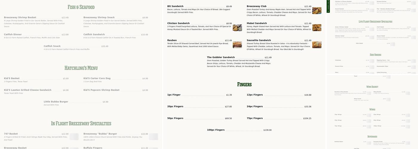 The Breezeway Menu