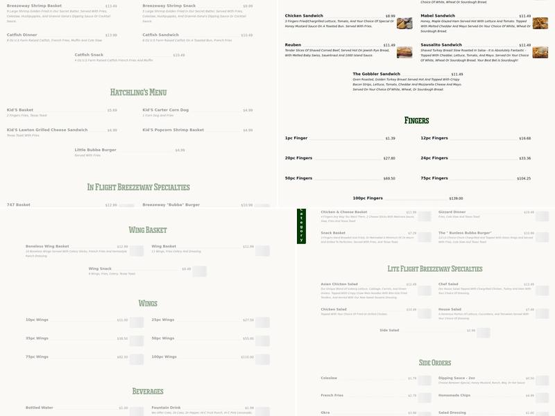 The Breezeway Menu