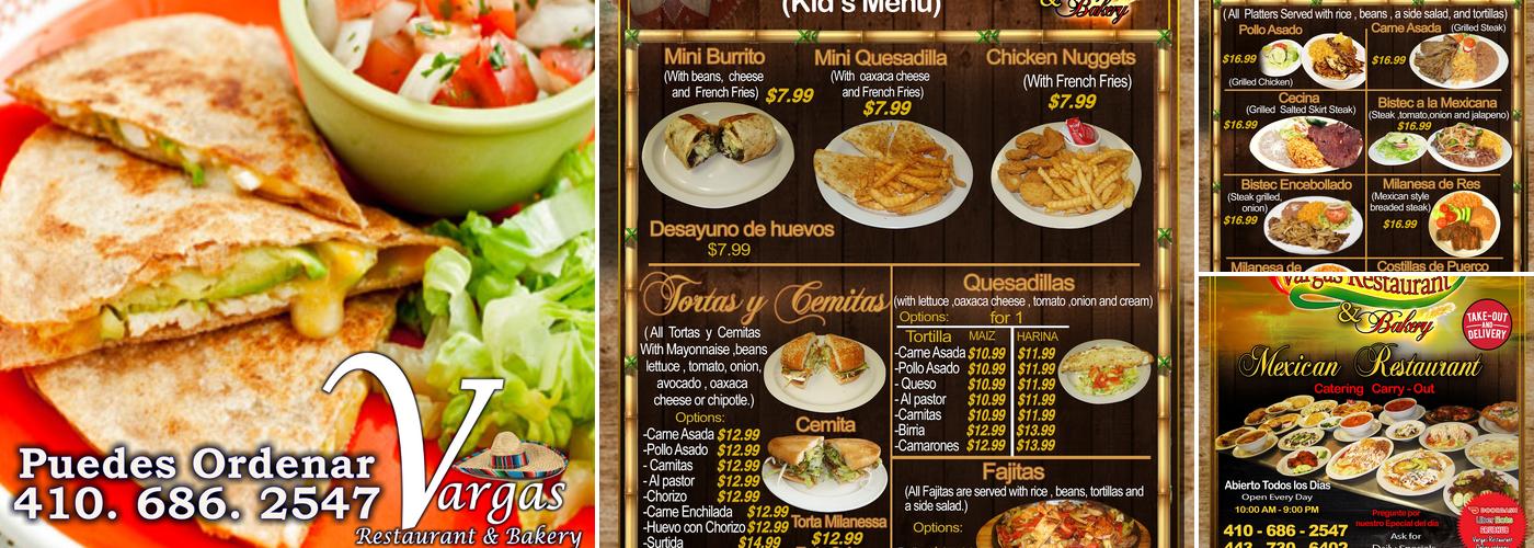 Vargas Restaurant & Bakery Menu