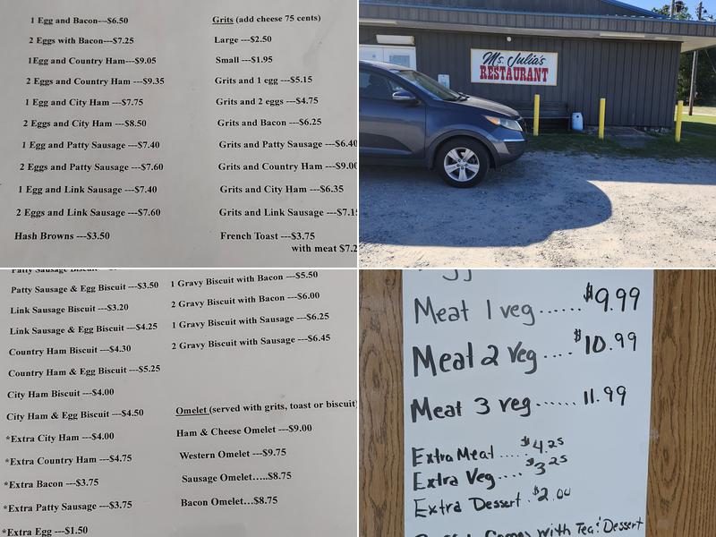 Ms Julia's Menu