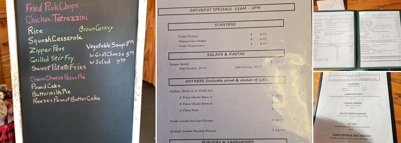 The Cotton Gin Cafe And Inn Menu