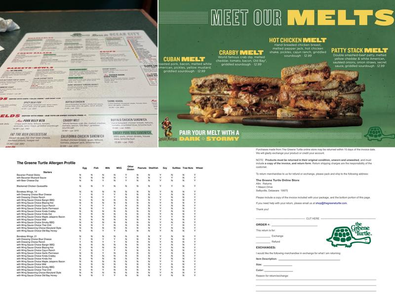 The Greene Turtle Sports Bar & Grille Menu